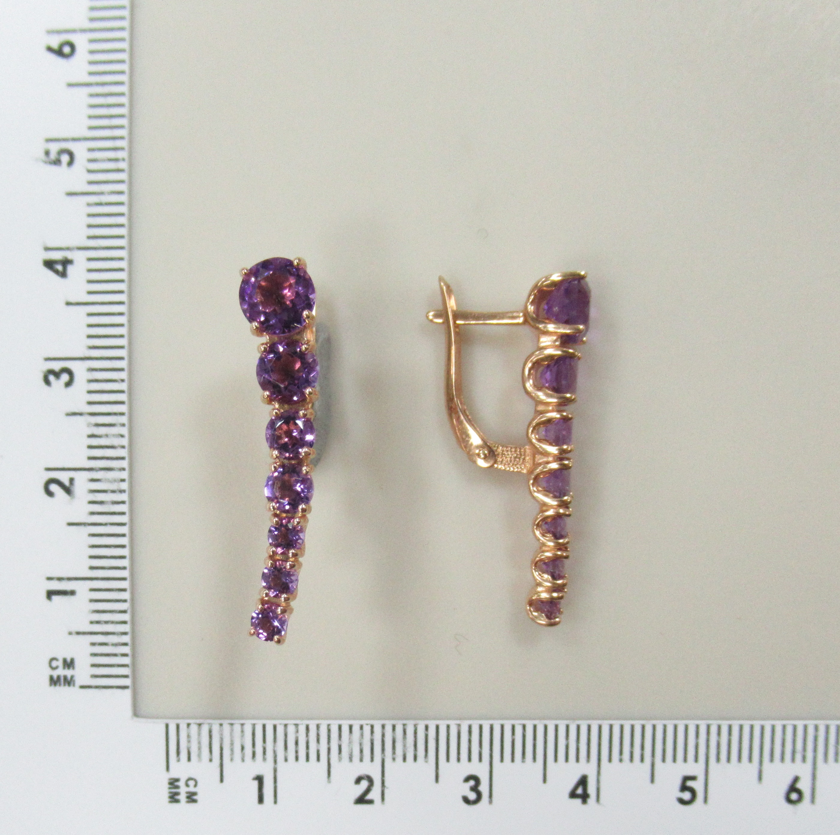 Серебряные серьги с аметистами